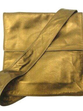 Chanel Shoulder Bag Logo Flap Leather Bronze Color 0109